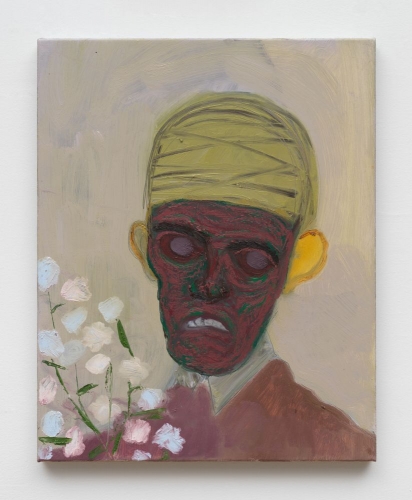 Kantarovsky portrait painting of a man with wrapped head
