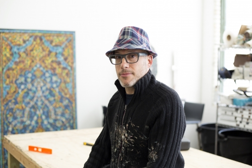 Bradley Hart in studio, Anna Zorina Gallery