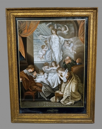Chinese Reverse Glass Painting, “Triumph of Virtue”
