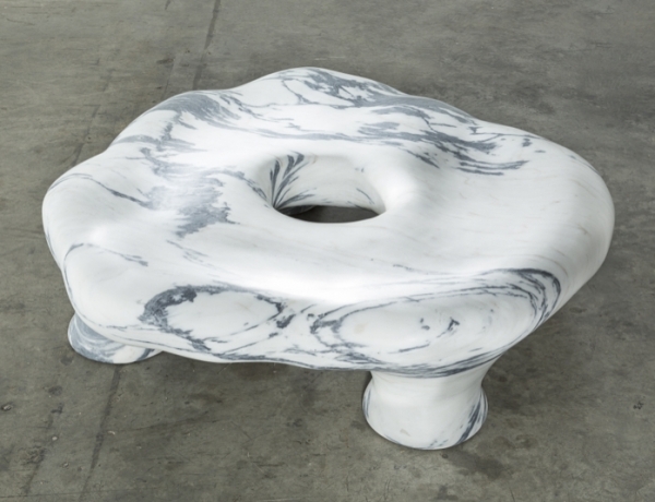 a marble stool by the Haas Brothers from an article in Juxtapoz about the artists