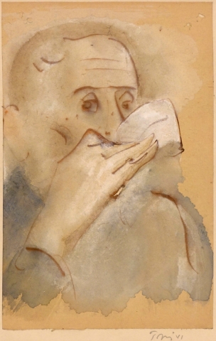 Mark Tobey, Man Drinking, Pike Place Market, Seattle, 1941