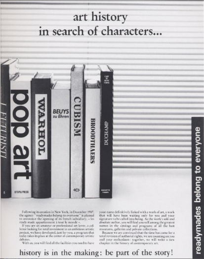 readymades belong to everyone®, advertising, advertising, 1988