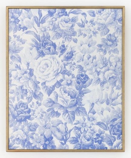 Daan van Golden Composition with roses (blue), 2015 (TBC) Silkscreen 16 7/8 x 20 9/16 inches (41.9 x 51.5 cm)