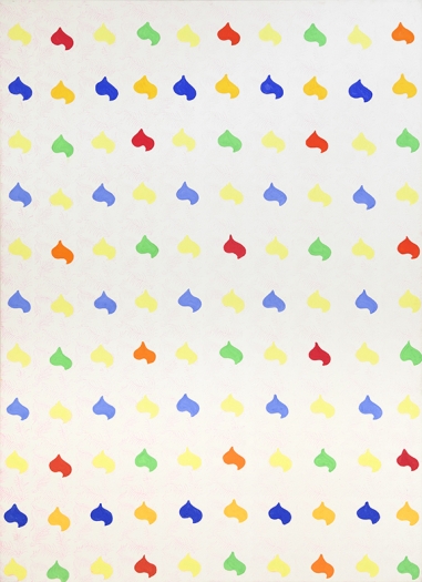 Konrad Lueg, Untitled (Herzmuster), 1965, Casein tempera on canvas, 78 3/4 x 57 inches