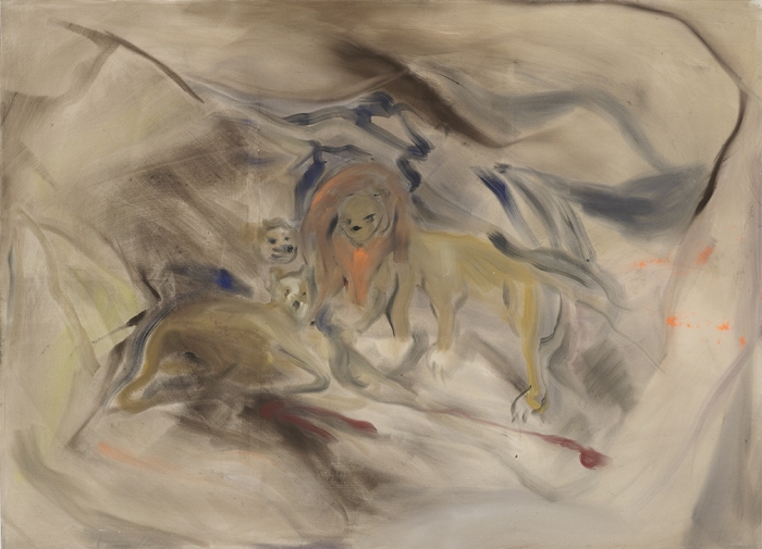 Sophie von Hellermann, Lions Den, 2012, Pigment and acrylic emulsion on canvas, 90 1/2 x 126 inches