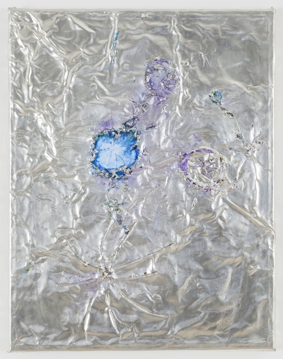 Josef Strau Deceit, 2018 Tin plate, tin wire, acrylic on canvas 18 x 14 x 1 inches (45.7 x 35.6 x 2.5 cm)