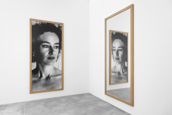 Günther Förg Ika, 1986 Black & white photograph, mirror Part 1: 110 1/4 x 51 1/8 inches (280 x 130 xm) Part 2: 110 1/4 x 51 1/8 inches (280 x 130 cm)
