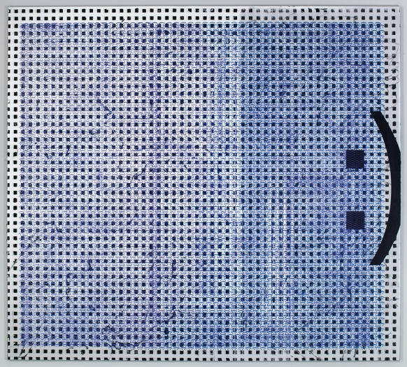 Jacqueline Humphries :):(, 2016 Oil on linen 100 x 111 inches (254 x 281.9 cm)