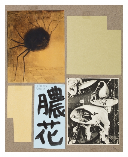 Ankoku 51 (Spider), 2012, Collage, 19 1/4 x 16 1/2 x 1 inches, 48.9 x 41.9 x 2.5 cm