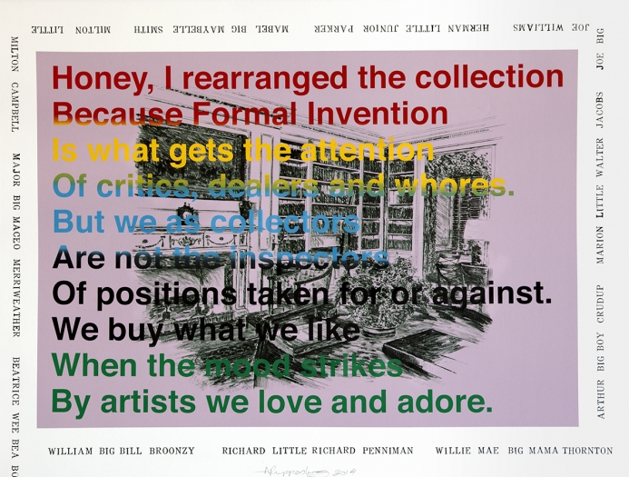 Untitled, 2014, silkscreen, paper: 38 1/4 x 50 inches, frame: 41 x 53 inches, signed