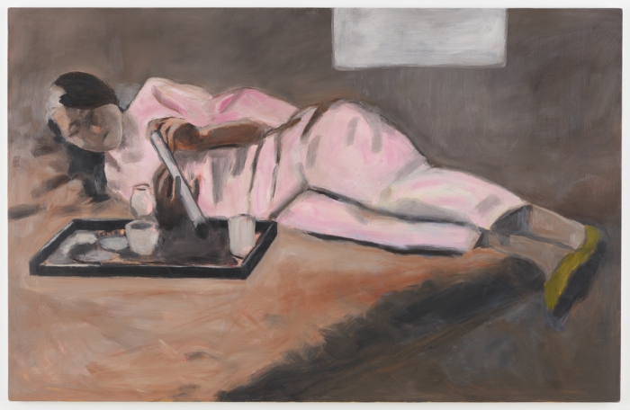 Gang Zhao The Smoker, 2018, Oil on canvas, 42 x 65 inches (106 x 165 cm)