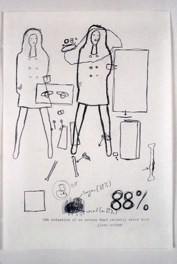 Draft with Bone (No.2), 2000, Drawing, 8.2 x 11.6 inches