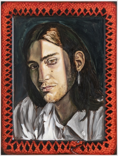 Giangiacomo Rossetti Capriccio sopra la lontananza del suo fratello dilettissimo, 2019 Oil on board 17 x 13 x 1 inches (43.2 x 33 x 2.5 cm)