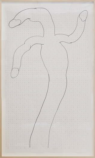 Paul Chan Hippias 4, 2015 Ink on paper Paper: 72 1/2 x 42 inches (184.2 x 106.7 cm) Frame: 77 5/8 x 46 3/4 x 2 inches (197.2 x 118.7 x 5.1 cm)