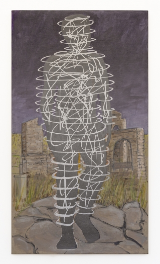 William Leavitt Male robot, 2019 Acrylic on linen 50 x 28 inches (127 x 71.1 cm)