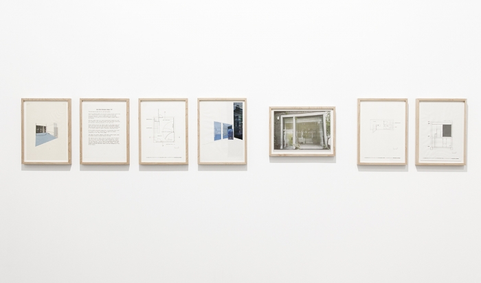 Liza Bruce Boutique Design, 1997, Drawing, collage, and photography on paper, Six parts: 13 3/8 x 10 inches each, One part: 10 x 13 3/8 inches