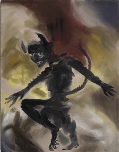 The Dancing Devil, 2010, Acrylic on canvas, 90 1/2 x 70 3/4 inches (230 x 180 cm)