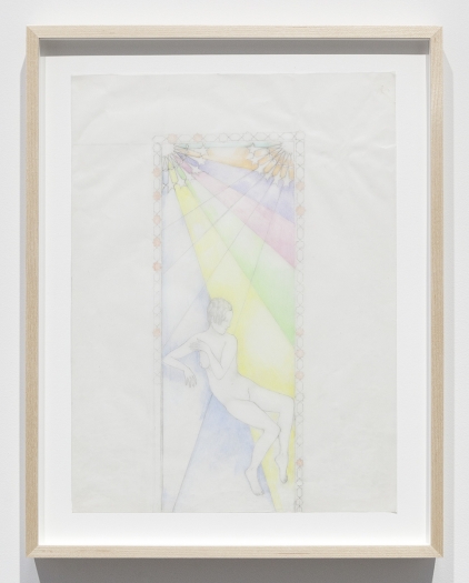 Katharina Wulff Untitled, 2015 Pencil, colored pencil on transparent paper Paper: 14 3/4 x 10 7/8 inches (37.5 x 27.6 cm) Frame: 17 3/4 x 13 7/8 x 1 3/8 inches (45.1 x 35.2 x 3.5 cm)