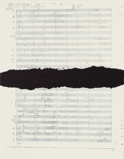 Tim Rollins & K.O.S The River - Meander (after Duke Ellington), 2012 (detail) Indigo ink, acrylic, photocopy on cotton paper on wood 18 Panels each: 11 x 14 inches (27.9 x 35.6 cm)