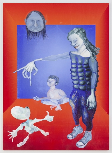 Anne Speier To be titled, 2018 Oil, acrylic and screen print on canvas 78.74 x 57.09 inches (200 x 145 cm)