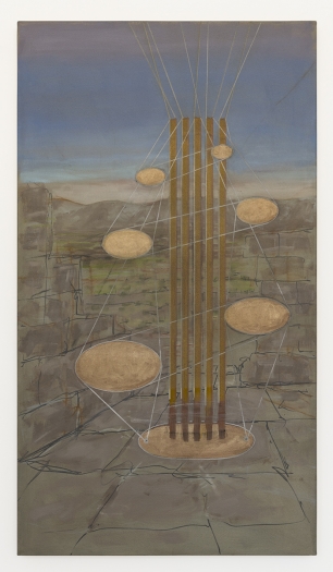 William Leavitt Robot Device, 2018 Acrylic on canvas 50 x 28 inches (127 x 71.1 cm)