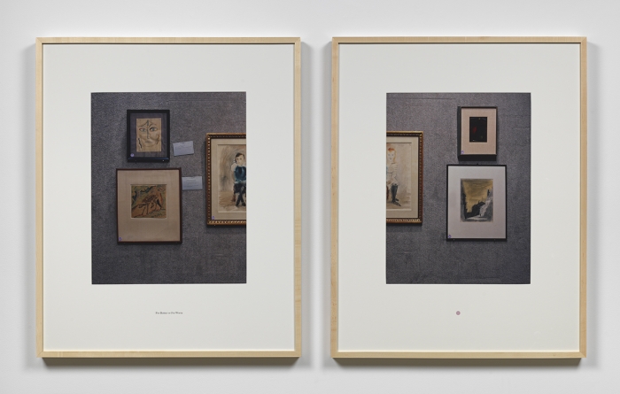 Louise Lawler For Better Or For Worse, 1991/1997 Two Cibachromes with text on mat Image: 21 x 16 7/8 inches (53.3 x 42.9 cm) each Frame: 34 7/8 x 28 7/8 inches (88.6 x 73.3 cm) each