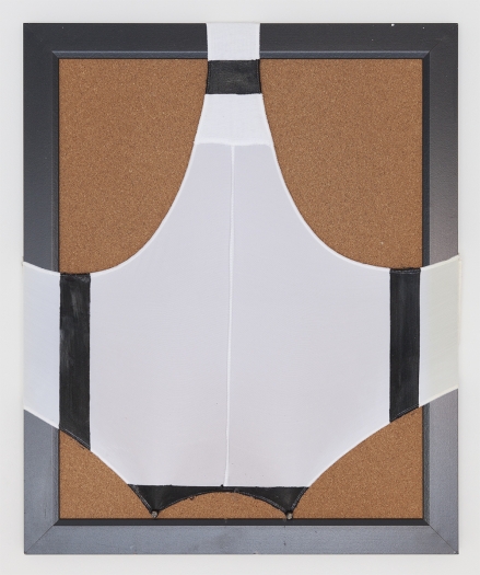 Tony Conrad Untitled (mitigating circumstances), 2009 Acrylic, underwear, bulletin board 22 x 18 inches (55.9 x 45.7 cm)