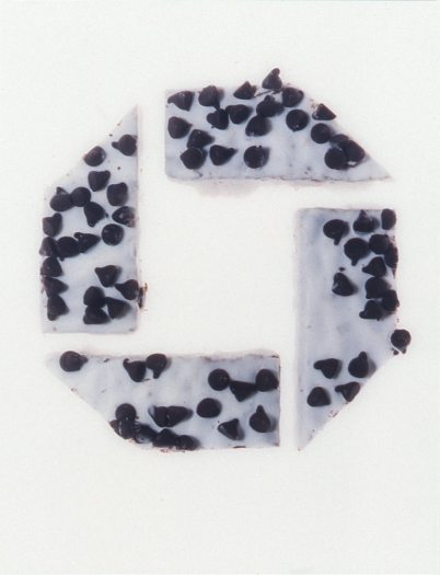 Dirk Westphal, Chase Manhattan Chocolate Chip Pie, 1998, C-print, mounted on plexi, 40 x 40 inches