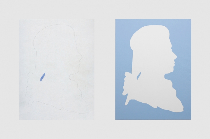 Daan van Golden Mozart Oil and pencil on canvas Left: 15 3/4 x 11 7/8 inches (40 x 30 cm) Right: 15 3/4 x 11 7/8 inches (40 x 30 cm)