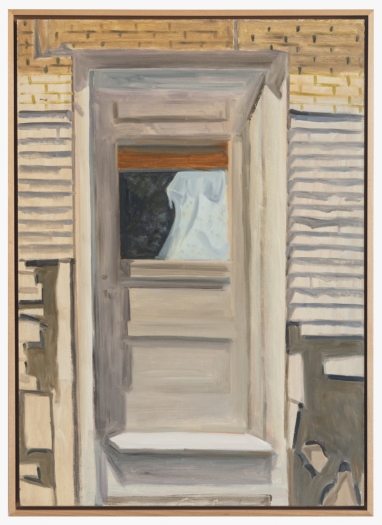 Lois Dodd Doorway, 1986 Oil on Masonite 20 x 14 inches (50.8 x 35.6 cm)
