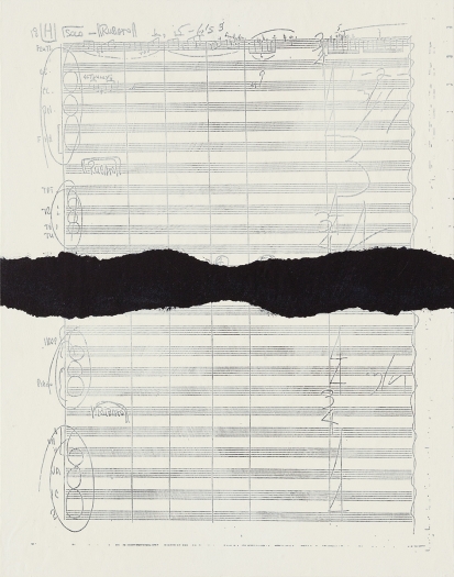 Tim Rollins & K.O.S The River - Meander (after Duke Ellington), 2012 (detail) Indigo ink, acrylic, photocopy on cotton paper on wood 18 Panels each: 11 x 14 inches (27.9 x 35.6 cm)