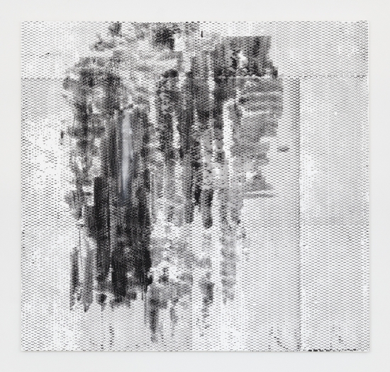 Jacqueline Humphries :):(, 2016 Oil on linen 72 x 76 inches (182.9 x 193 cm)