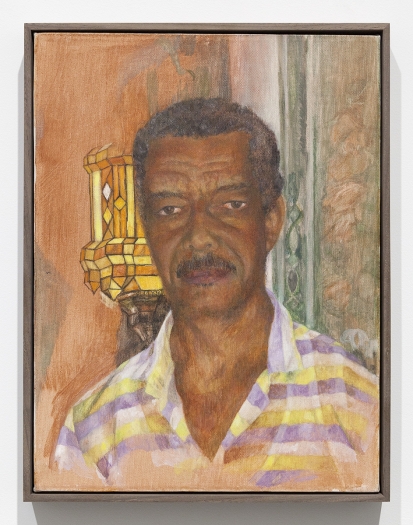 Katharina Wulff Beruf: Kellner / Occupation: Waiter, 2015 Egg tempera on canvas 15 7/8 x 11 7/8 inches (40.3 x 30.2 cm) Frame: 16 1/2 x 12 5/8 x 1 1/2 inches (41.9 x 32.1 x 3.8 cm)