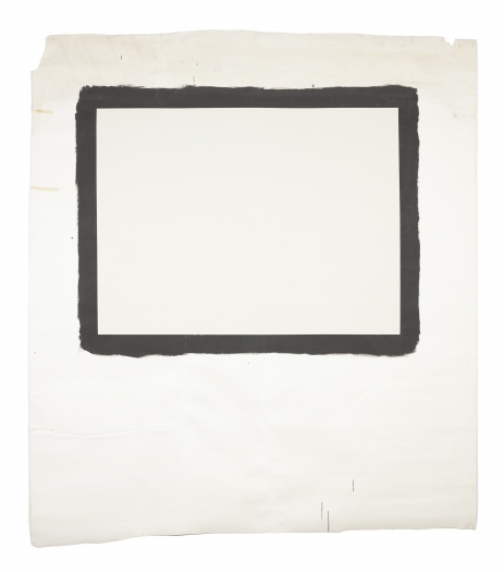 Tony Conrad Yellow Movie 2/28/73, 1973 Emulsion: Antique white undercoat, Provincial Colorglaze, Martin Semour Paint No. 226 Base: Studio white seamless paper 124 x 107 inches