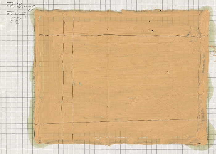 Günther Förg Teilung, 1988 Acrylic, ballpoint pen on checked paper Paper: 8 1/4 x 11 3/8 inches (21 x 29 cm) Frame: 13 x 16 1/4 inches (33 x 41.3 cm)