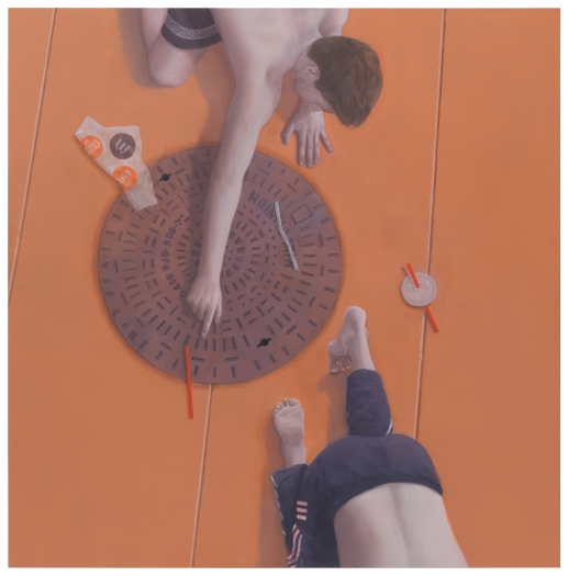 Thomas Eggerer Hands and Heels (Gotik der Ferse), 2018 Oil on linen 65 1/3 x 64 1/4 inches (166 x 163 cm)