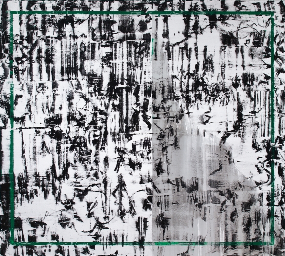 Jacqueline Humphries 41/14, 2014 Oil on linen 114 x 127 inches (289.6 x 322.6 cm)