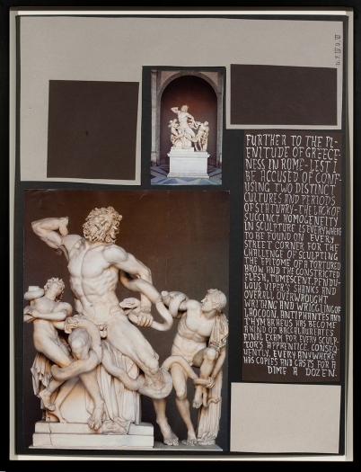 Urbis Paganus IV.9.X (Sleeping satyr), 2009, mixed media on matte board, 20 x 15 inches
