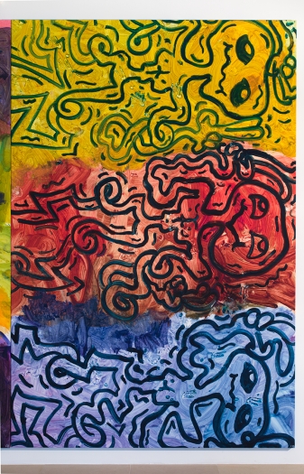Ida Ekblad, Untitled, 2014, Oil on linen, 118 1/8 x 78 3/4 inches