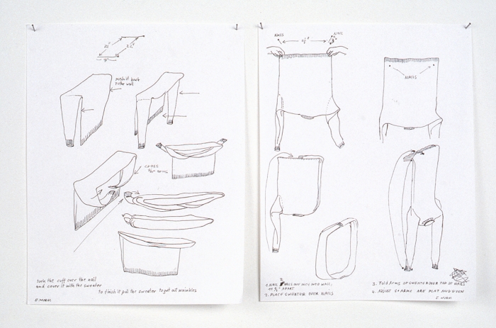 Erwin Wurm, Untitled, 1988-98 Sweater, signed certificate, original drawing instructions, display case