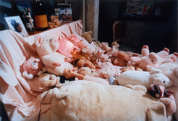Daniela Rossell, Untitled (Ilona and her pigs), 1997, cibachrome, 11 x 16 inches