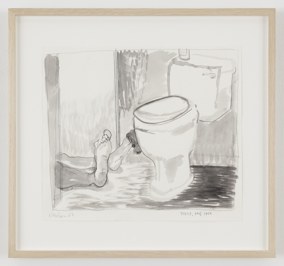 Richard Hawkins Hotel Suicide - 3 , 2007 Acrylic and pencil on paper: 12 1/8 x 10 5/8 inches (30.8 x 27 cm) Frame: 15 x 16 1/8 x 1 3/8 inches (38.1 x 41 x 3.5 cm)