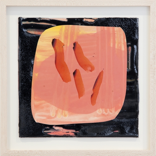 Alex Hubbard Untitled, 2015 Urethane, one shot enamel, India ink, acrylic paint on paper Board: 12 1/4 x 12 3/8 inches (31.1 x 31.4 cm) Frame: 16 x 16 inches (40.6 x 40.6 cm)