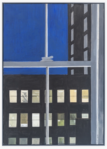 Lois Dodd Back of Men's Hotel (From My Window), 2016 Oil on linen 42 x 30 inches (106.7 x 76.2 cm)