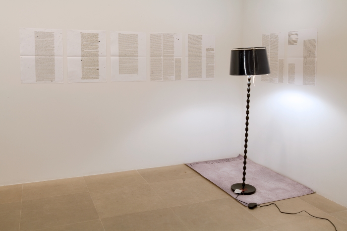 Josef Strau The Dissidence Coincidence, 2008 Mixed media lamp with inkjet poster Overall dimensions variable
