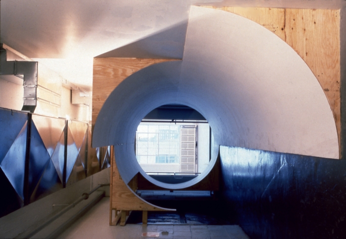 Hallway - Tubular Cycle, 1996, Plywood, paint, Dimensions variable