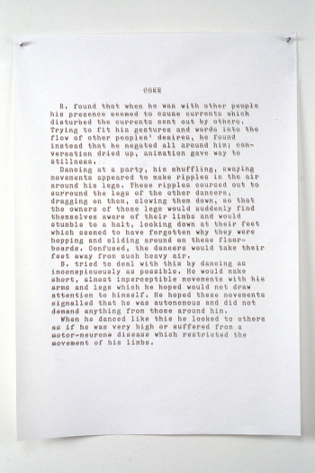 Adam McEwen, Coke, 1997, Text on photocopy paper