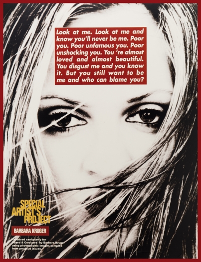 Barbara Kruger Untitled (Project for Dazed and Confused), 1996 Chromogenic dye coupler print Print: 62.6 x 48.11 inches (159 x 122.2 cm) each Framed: 63.5 x 49.02 inches (161.3 x 124.5 cm) Edition AP