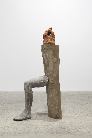 Gelatin New York Golem, 2017 Wood, concrete, glazed ceramic 50 3/8 x 14 1/8 x 27 5/8 inches (128 x 36 x 70 cm)