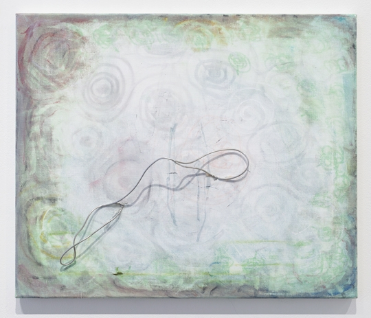 Josef Strau Untitled, 2016 Soldering tin wire and acrylic on canvas 19 5/8 x 23 5/8 x 2 7/8 inches (50 x 60 x 7.5 cm)